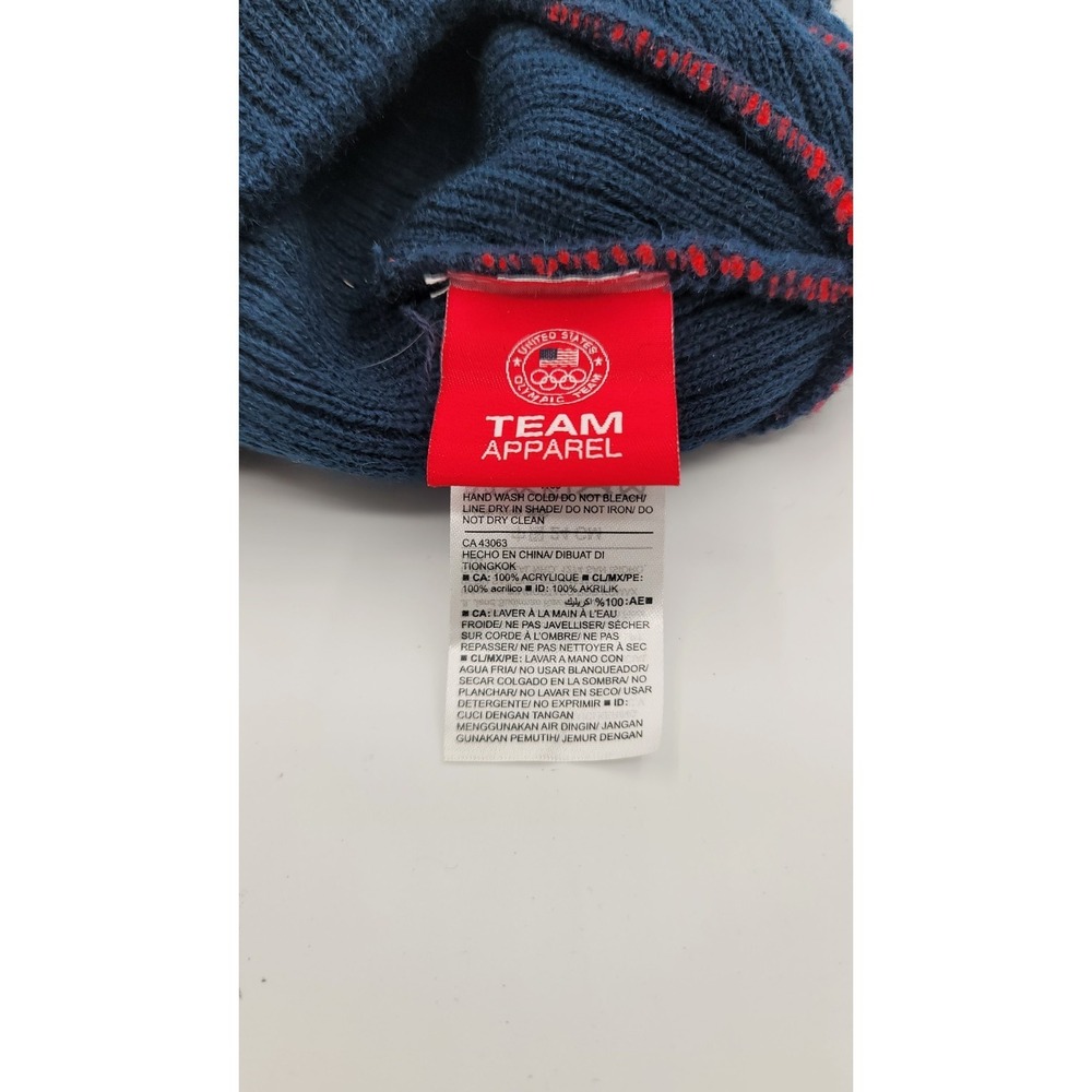 Team USA Olympic Beanie Knit Hat Red Wht Blue Flag  Ski Snow Cross Country Skate - Picture 4 of 7